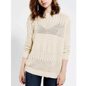 BLACK Urban Outfitters Kimchi Blue Stitch-Stripe Sweater